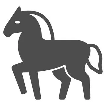 Horse solid icon, worldwildlife concept, horse vector sign on white background Stock Illustration
