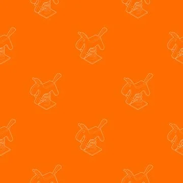 Horse spring see saw pattern vector orange Stock Illustration