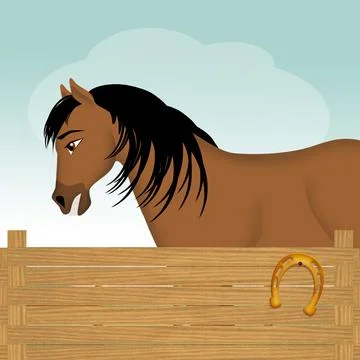 Horse in the stable Stock Illustration