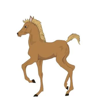 Horse standing, color, vector Stock Illustration