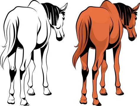 Horse standing Stock Illustration