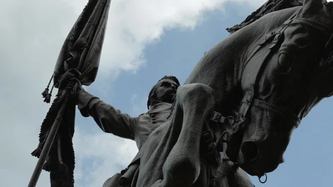 Horse Statue on a Cloudy Day Stock Footage 109640631