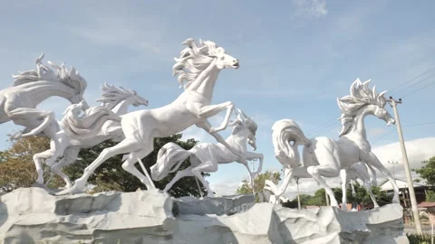 The Horse Statue in a Moving Pose Stock Footage 230997256