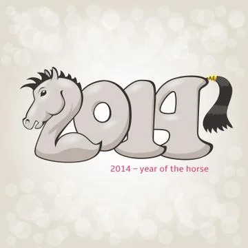 Horse stylization in 2014 form Stock Illustration