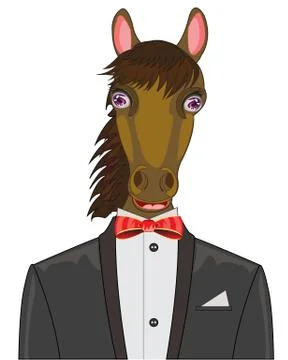 Horse in suit Illustrazione stock
