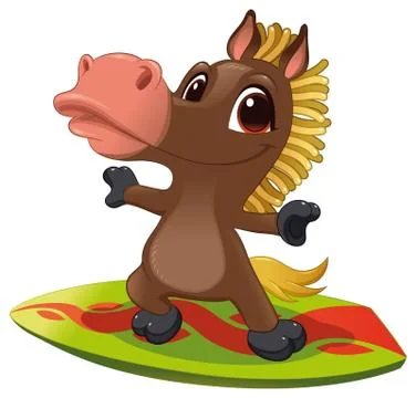 Horse with surf. Stock-Illustration