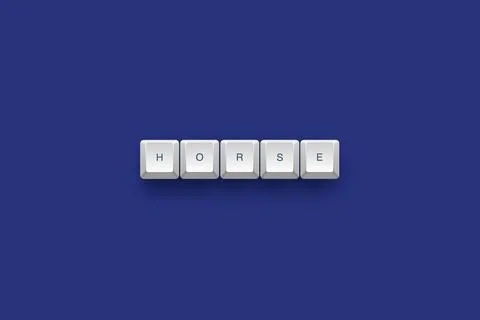 Horse text on a 3d keyboard button with shadow concept series Stock Illustration
