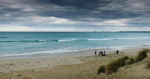 Horse training beach. Golfies Beach, Port Fairy, Victoria,  Australia. Stock Footage 92333667