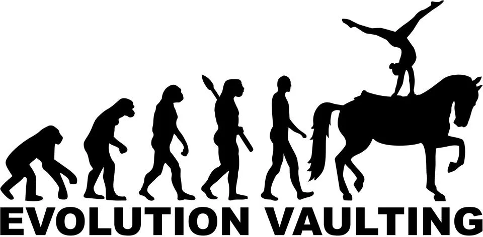 Horse Vaulting Evolution Stock Illustration