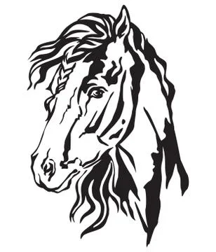 Horse vector portrait Stock Illustration