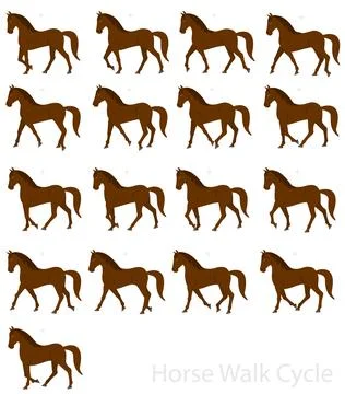 Horse Walk Cycle Stock Illustration