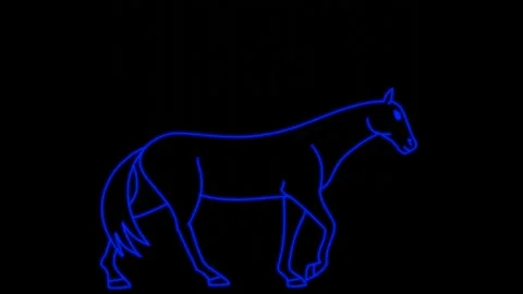 Horse walking animation Stock Footage 218585626