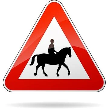 Horse warning sign Stock Illustration