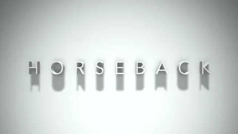 Horseback 3D title animation with shadows on a white background Stock Footage 297796039