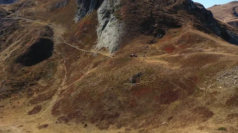 Horseback mountain riding Stock Footage 119385343