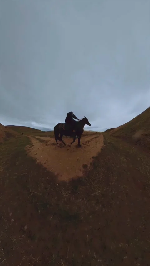 Horseback riding on camera 360 Stock Footage 273137144