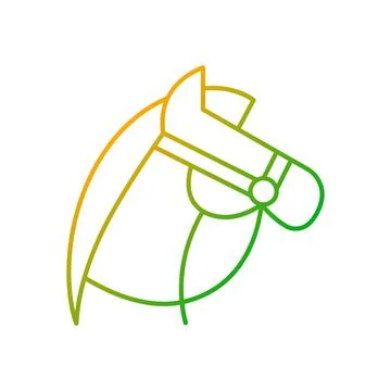 Horseback riding gradient linear vector icon 스톡 일러스트