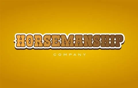 Horsemanship western style word text logo design icon company Stock Illustration
