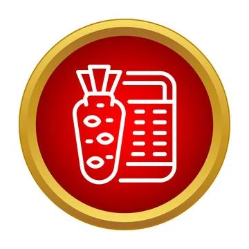 Horseradish root and grater vector icon button design Stock Illustration