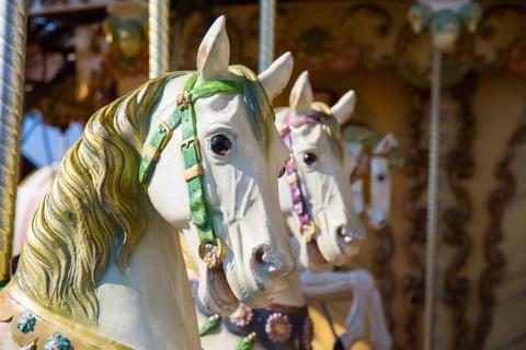 Horses carousel Foto stock