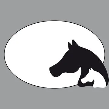 Horses head on grey background Stock Illustration