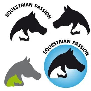 Horses head on white background Stock Illustration