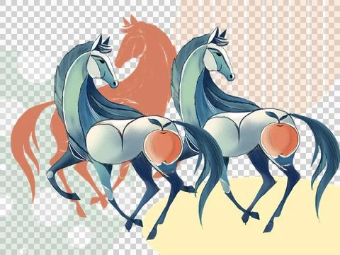 Horses Stock Illustration
