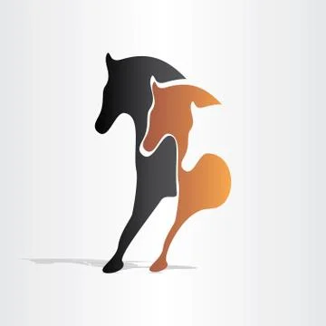 Horses running abstract design Stock-Illustration