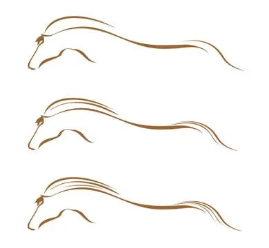 Horses silhouettes Illustrazione stock