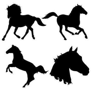 Horses silhouettes Stock Illustration