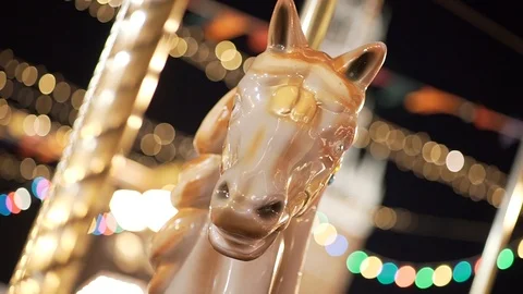 Horses of a Vintage Carousel 스톡 동영상 121648635