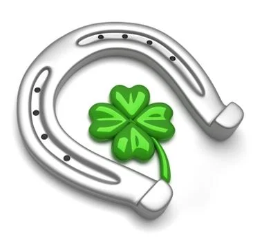 Horseshoe and clover Stock Illustration