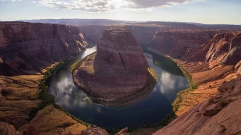Horseshoe Bend, one of the most popular areas on the Colorado River Stock Footage 80716004
