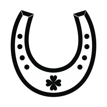 Horseshoe black simple icon Stock Illustration