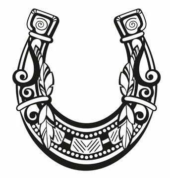 Horseshoe black simple vector icon Stock Illustration