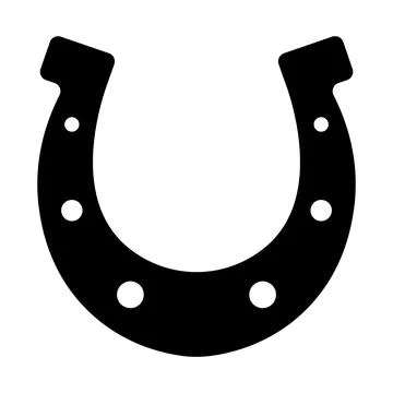Horseshoe black vector icon on white background Stock Illustration