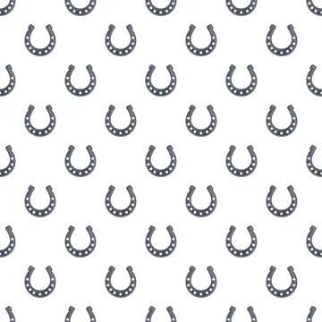 Horseshoe charm seamless pattern bringing good luck wishes Stock Illustration