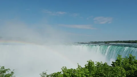 Horseshoe Fall, Niagara falls between United States of America and Canada Stock Footage 247513005