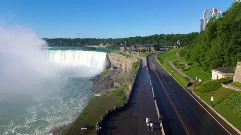 Horseshoe Falls and Table Rock Centre Aerial View Video stock 337401717