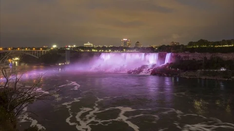 The Horseshoe Falls section of Niagara Falls. Time lapse. Stock Footage 91948072