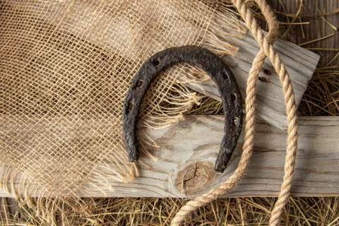Horseshoe of good luck and prosperity. Stock Photos