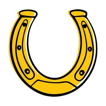 Horseshoe icon in doodle style. Vector Stock Illustration