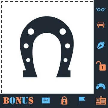 Horseshoe icon flat Stock Illustration