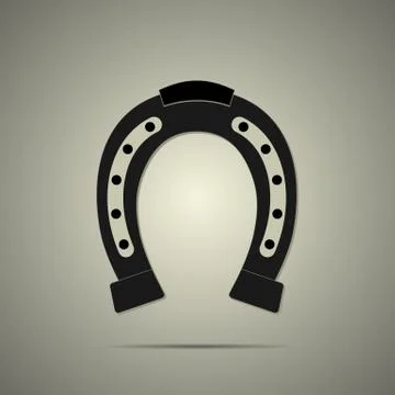 Horseshoe icon with shadow Stock Illustration