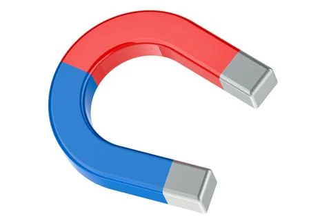 Horseshoe Magnet. 3D rendering Stock Illustration