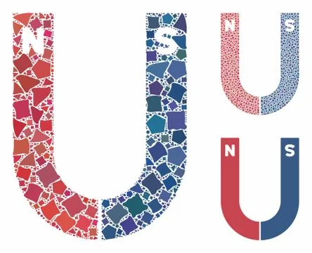 Horseshoe magnet Composition Icon of Humpy Elements Illustrazione stock