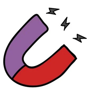 Horseshoe magnet, doodle design vector Stock Illustration