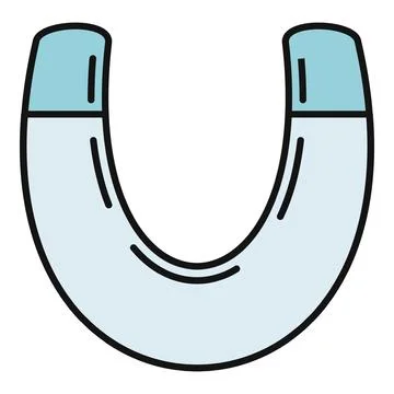 Horseshoe magnet generating attraction force magnetism science icon Illustrazione stock