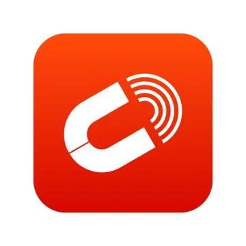 Horseshoe magnet icon digital red Illustrazione stock