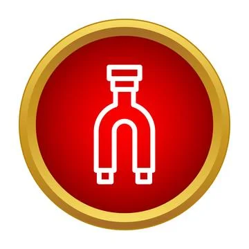 Horseshoe magnet icon representing physics and attraction Stock Illustration
